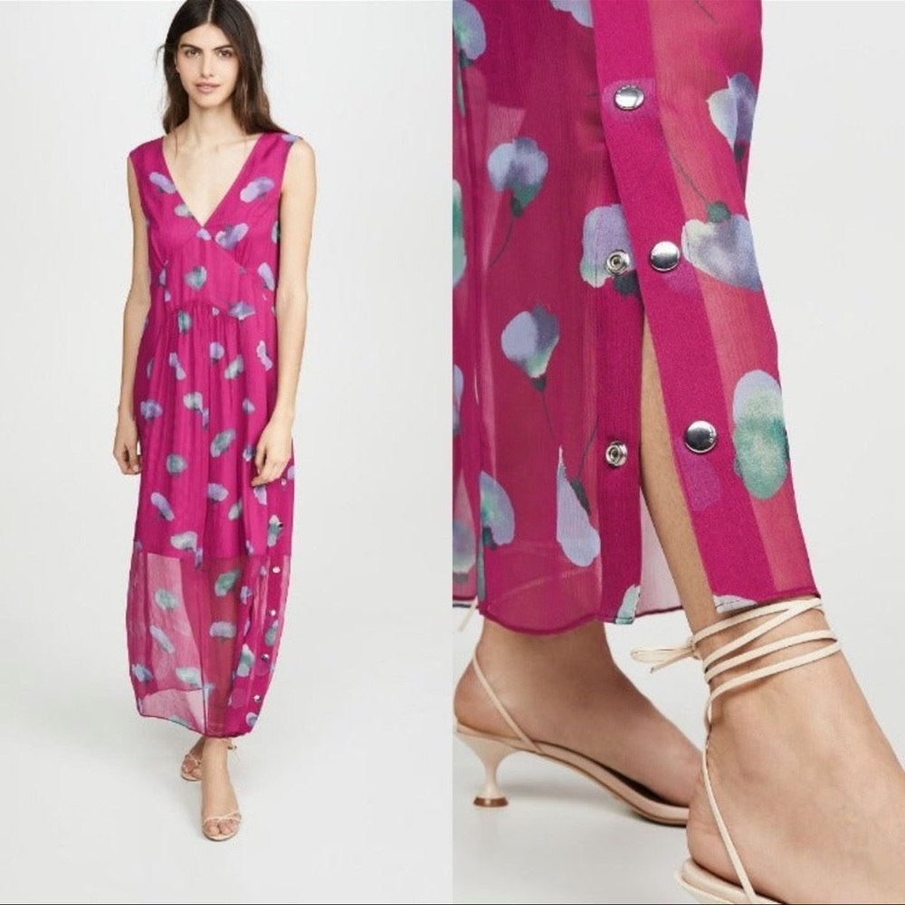 NEW SILK NWT Coach 1941 Sleeveless Stylized Floral V Neck Dress MFSRP $595